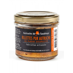 Rillettes pur autruche au piment d’Espelette artisanales