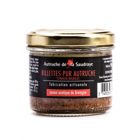 Rillettes pur autruche tomate basilic de la Saudraye